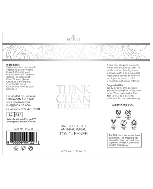 Sensuva Think Clean Thoughts Toy Cleaner